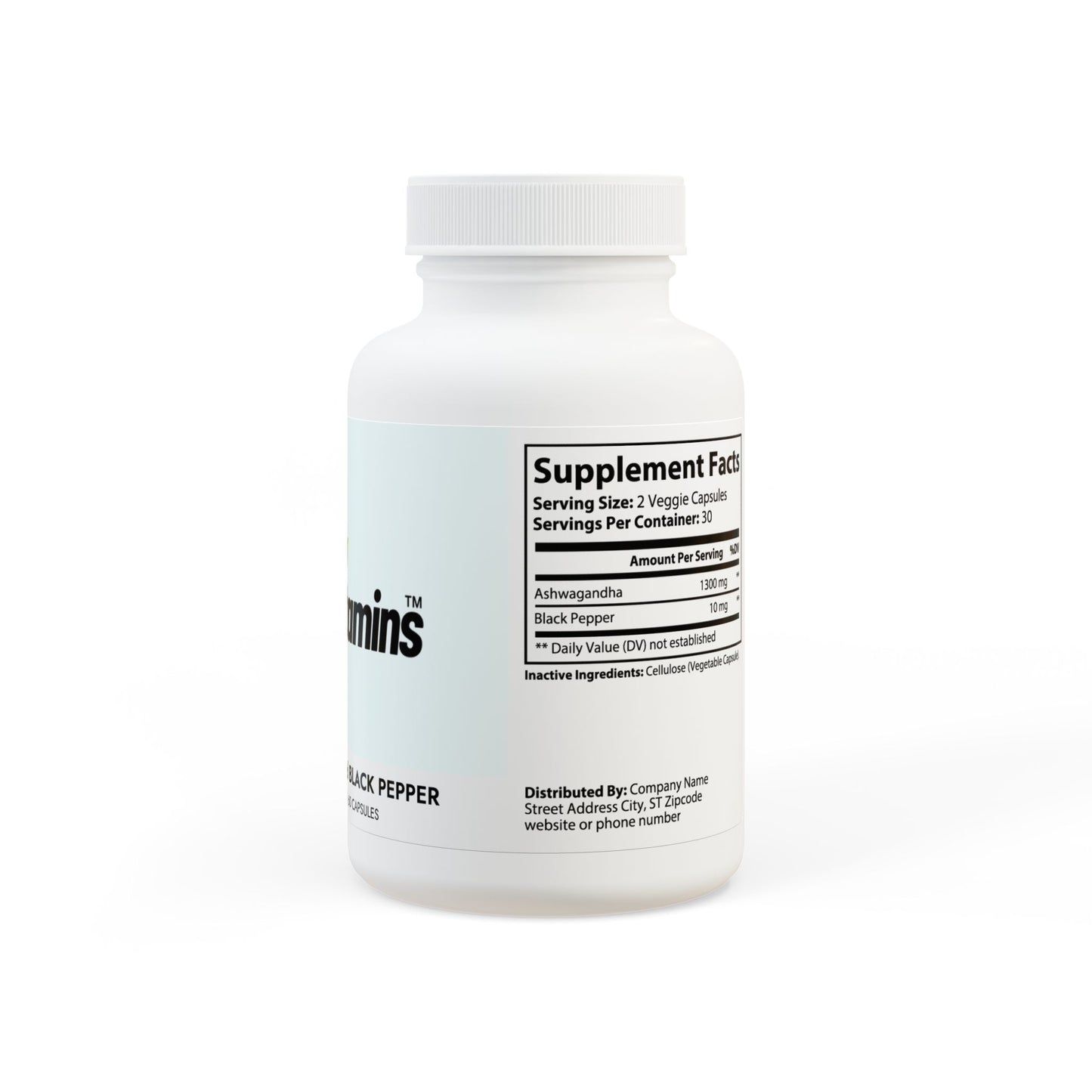 Ashwagandha and Black Pepper Supplement (60 capsules)