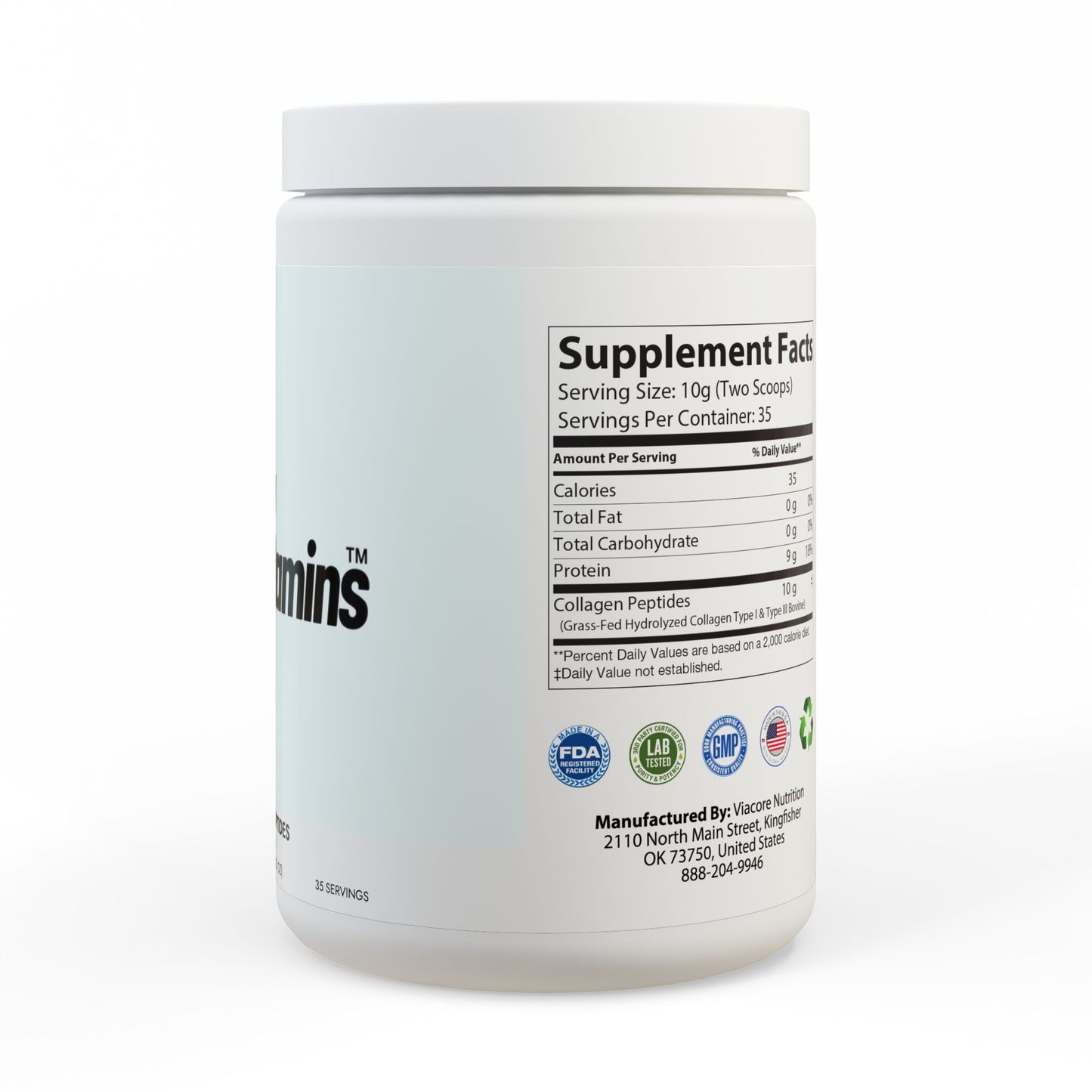 Collagen Peptides Type I & III Supplement (350g, 12.3oz)