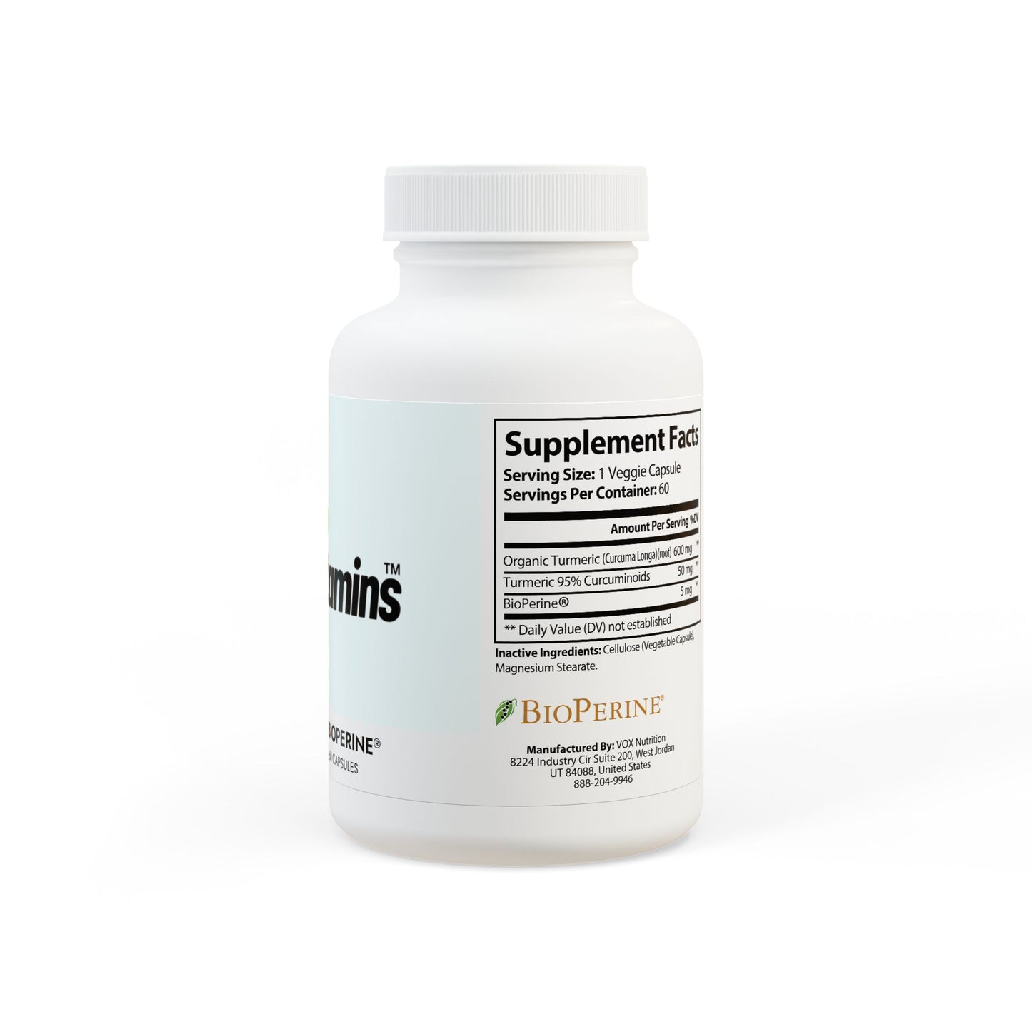 Turmeric with BioPerine® (Black Pepper Fruit Extract) Supplement (60 Capsules)