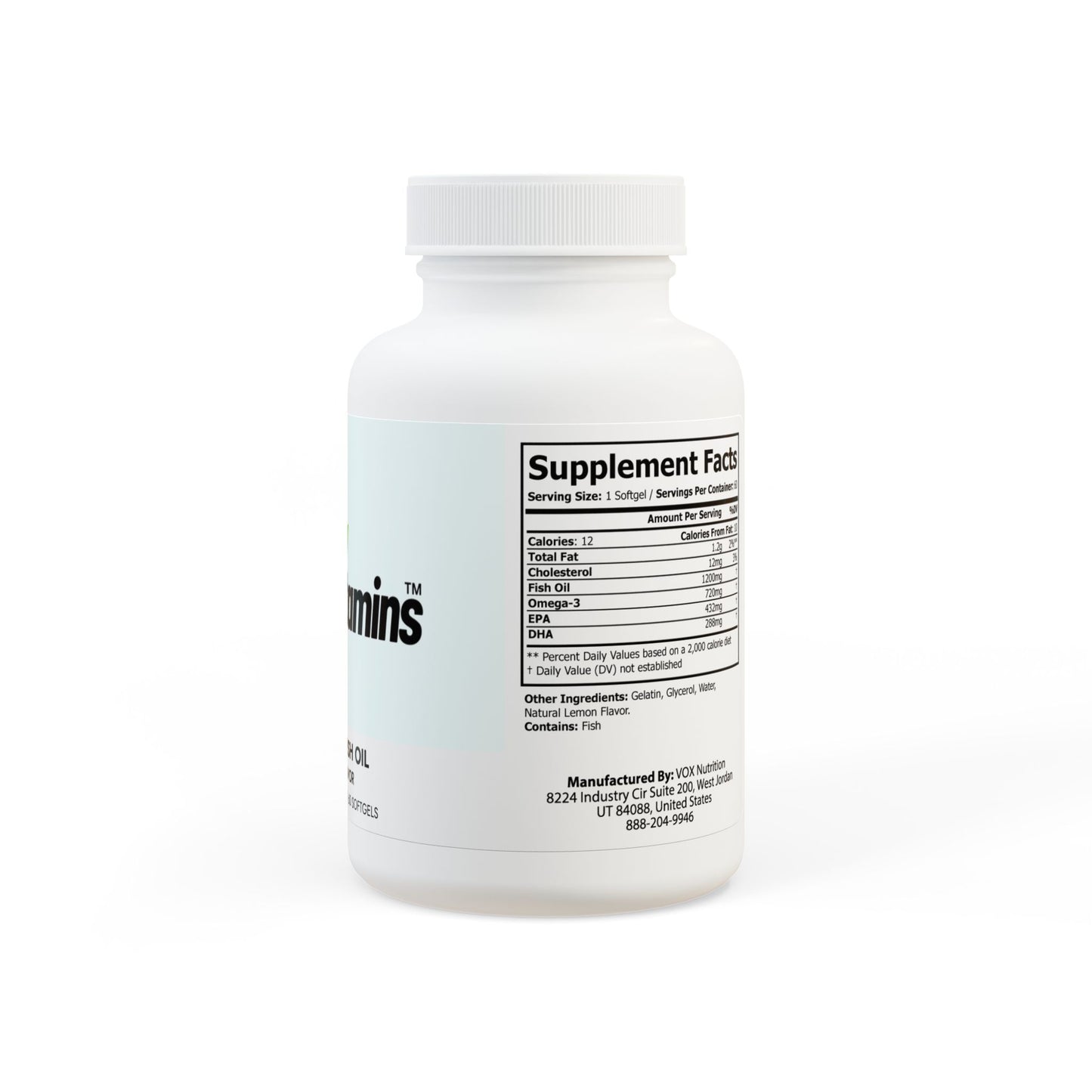 Omega 3 Fish Oil Supplement (60 Softgels)